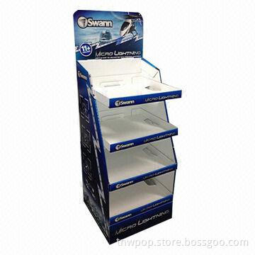 Cardboard Display Stand, Strong/Stable/Easy to Assemble/Quick Leading Time/No-harm Material/Printing